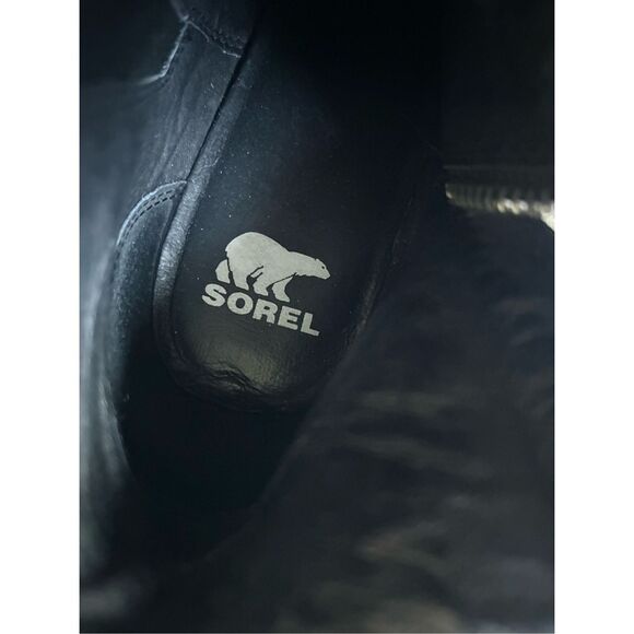 SOREL Joan Uptown Zip Wedge Leather Boots size 11 Black - Picture 5 of 12